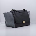 Celine Trapeze Bag Medium Tricolor Dunkelgrün Bordeaux Graublau