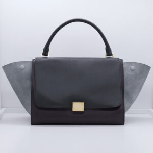 Celine Trapeze Bag Medium Tricolor Dunkelgrün Bordeaux Graublau