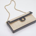 Chanel Flap Bag Clutch Chocolate Bar Beige Schwarz