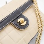 Chanel Flap Bag Clutch Chocolate Bar Beige Schwarz