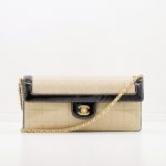 Chanel Flap Bag Clutch Chocolate Bar Beige Schwarz