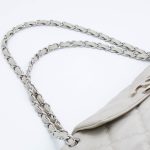 Chanel Flap Bag Hellgrau Dunklebeige Silber