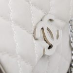 Chanel Flap Bag Hellgrau Dunklebeige Silber