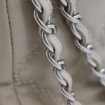 Chanel Flap Bag Hellgrau Dunklebeige Silber