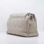 Chanel Flap Bag Hellgrau Dunklebeige Silber