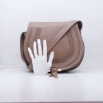 Chloe Marcie Medium Saddle Taupe Crossbody Bag
