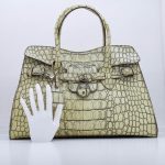 Miu miu Kroko-Look Handtasche Vintage Gelb
