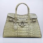Miu miu Kroko-Look Handtasche Vintage Gelb