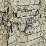 Miu miu Kroko-Look Handtasche Vintage Gelb