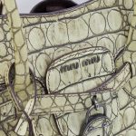 Miu miu Kroko-Look Handtasche Vintage Gelb