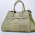 Miu miu Kroko-Look Handtasche Vintage Gelb