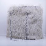 Prada Fake Fur Shopper Grau - Beige