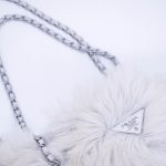 Prada Fake Fur Shopper Grau - Beige