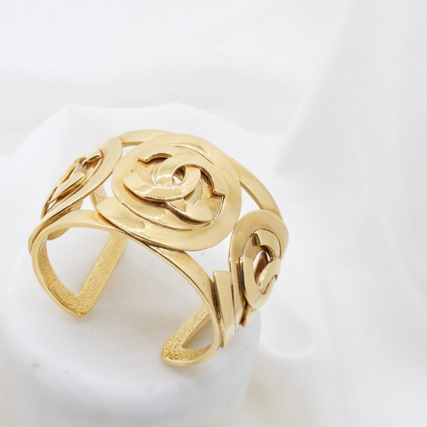 Chanel Armreif Massiv halb Vintage 5 Chanel Armreif Massiv halb Vintage