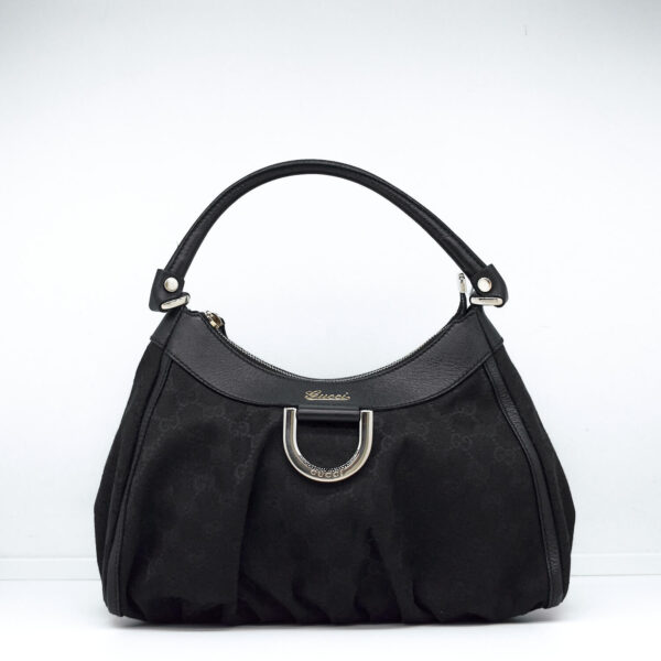 Gucci Schultertasche Schwarz Canvas