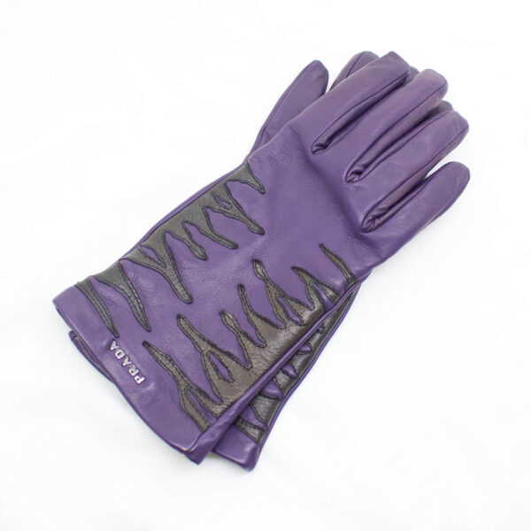 Prada Lederhandschuhe lila