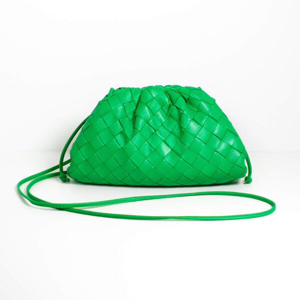 Bottega Veneta Clutch Pouch Mini Intrecciato Grün