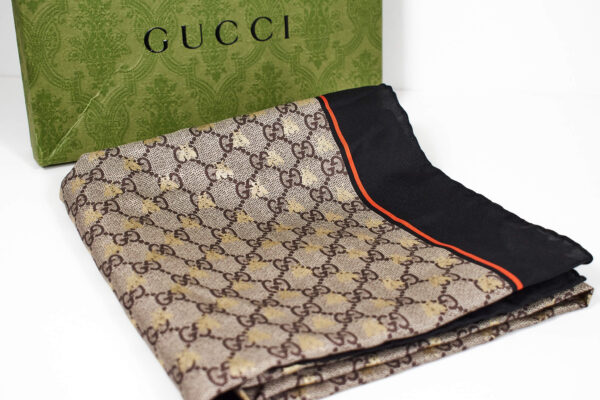 Gucci Tuch Seide Bienen Gold GG 90x90 499130 1
