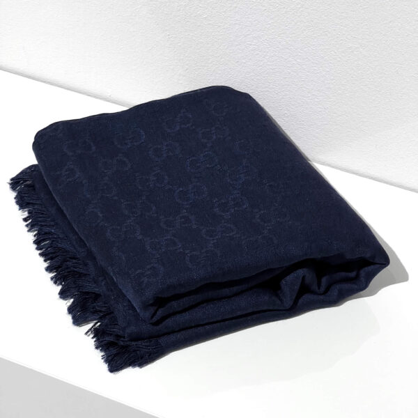 Gucci Tuch Seide Wolle Blau GG Jacquard 1