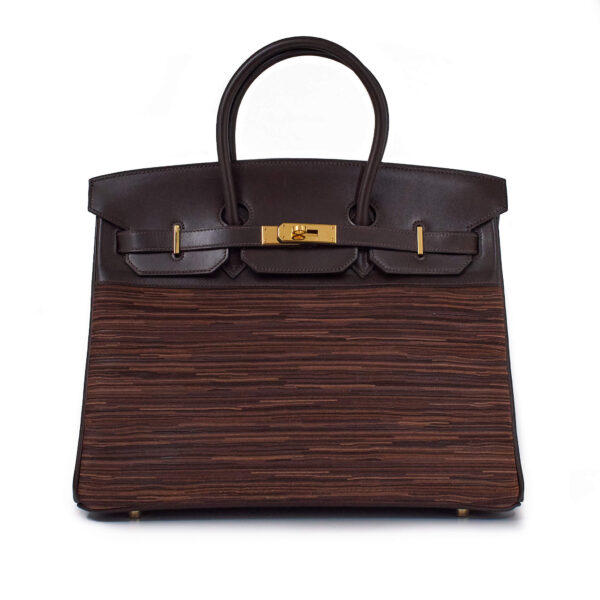 Hermès Birkin Bag 35 Vibrato Marron Ebene Box Doene