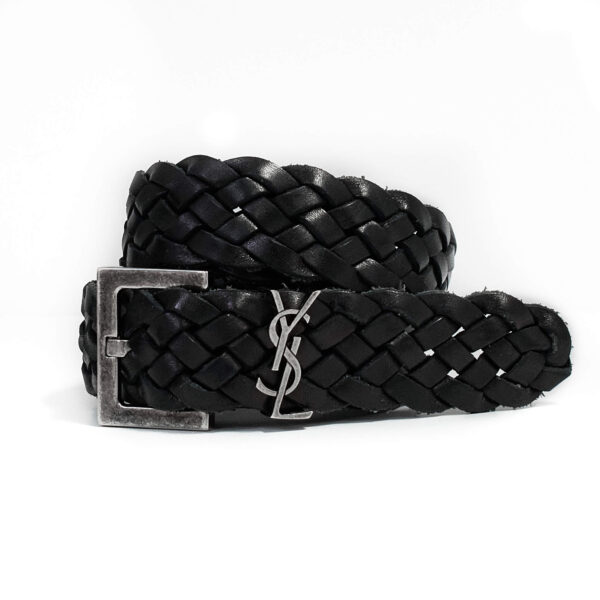 Saint Laurent Gürtel Geflochten Schwarz YSL Saint Laurent Gürtel Geflochten Schwarz YSL